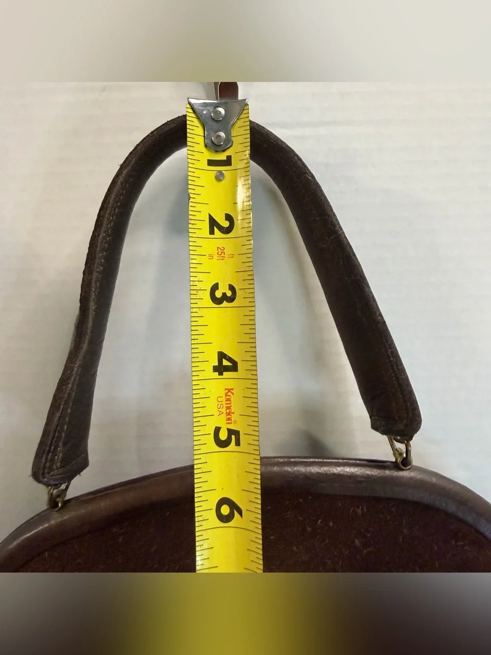 60s Dark Brown Suede Top-Handle Satchel